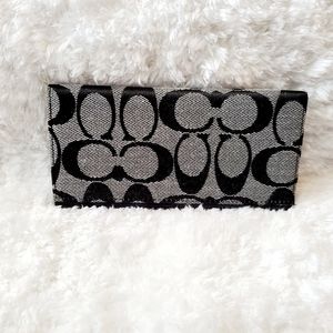 Coach Signature Canvas Black Checkbook Cover